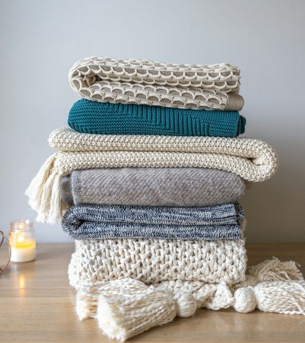 White rolled towels